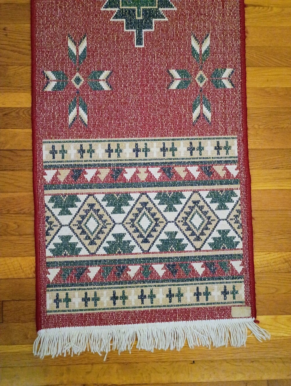 VTG Southwestern Wool‎ Navajo Runner Rug Bohemian 94" x 23" - Picture 9 of 16